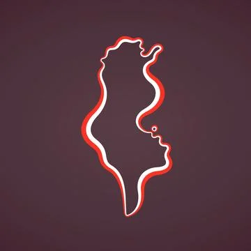 Tunisia - Outline Map Stock Illustration