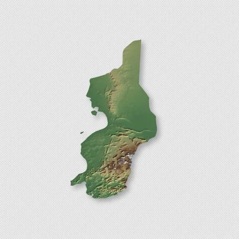 Tunisia Rotating 3D Relief Map Seamless Loop, Alpha Channel 4K Vidéo 340698117