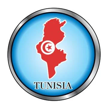 Tunisia Round Button Stock Illustration