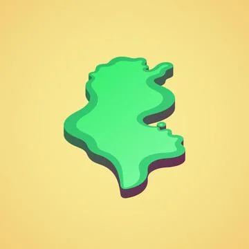 Tunisia  stylized 3D map Stock Illustration