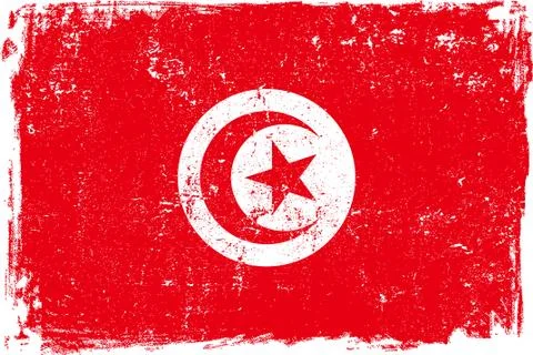 Tunisia Vector Flag on White Stock Illustration