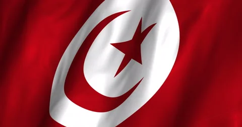 Tunisia Waving Flag 4K Stock Footage 61748332