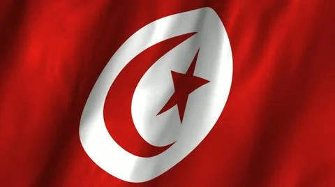 Tunisia Waving Flag Stock Footage 12365323