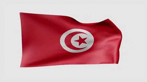 Tunisia Waving Flag Transparent Alpha Stock Footage 274437896