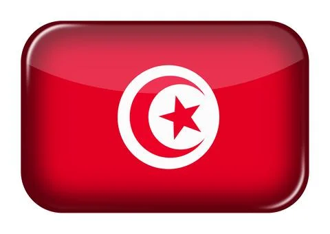 Tunisia web icon rectangle button Stock Illustration