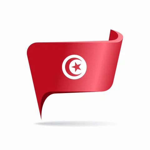 Tunisian flag map pointer layout. Vector illustration. Illustrazione stock