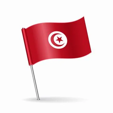 Tunisian flag map pointer layout. Vector illustration. Stock Illustration