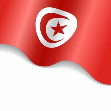 Tunisian flag wavy abstract background. Vector illustration. Stock Illustration