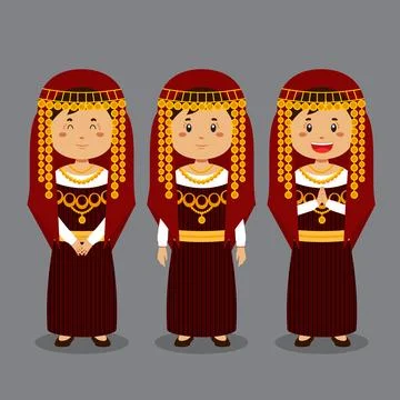 Tunisians Character with Various Expression Stock Illustration