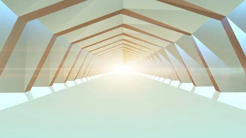 Tunnel abstract geometric animation  background and light beam flicker Stock Footage 105523852