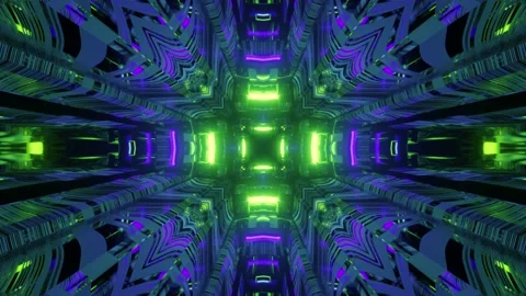 Tunnel abstract neon motion on 3d illustration Stock Footage 149119267
