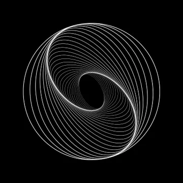 Tunnel abstract. Twisted colored circle 3d. Twisted lines. Logo. Sphere 3d Illustrazione stock