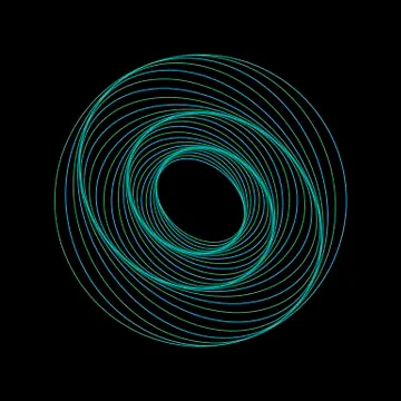 Tunnel abstract. Twisted colored circle 3d. Twisted lines. Green logo. Sphere Stock Illustration