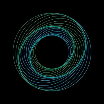 Tunnel abstract. Twisted colored circle 3d. Twisted lines. Green logo. Sphere Stock Illustration