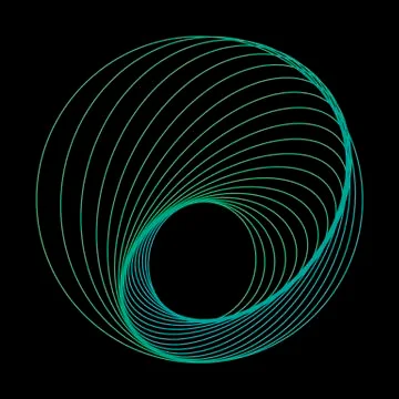 Tunnel abstract. Twisted colored circle 3d. Twisted lines. Green logo. Sphere Stock Illustration