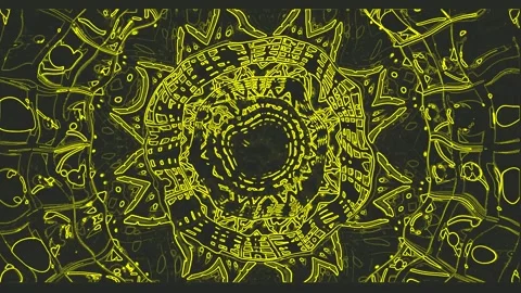 Tunnel animation loop with vibrant patterns creating a mesmerizin Stock Footage 316786619