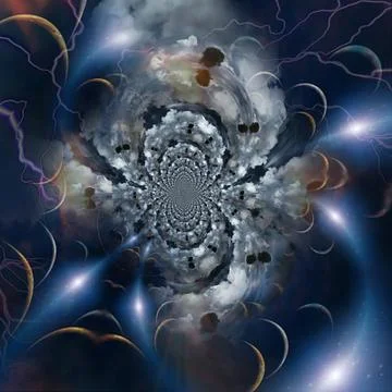 Tunnel to another planets Stock-Illustration