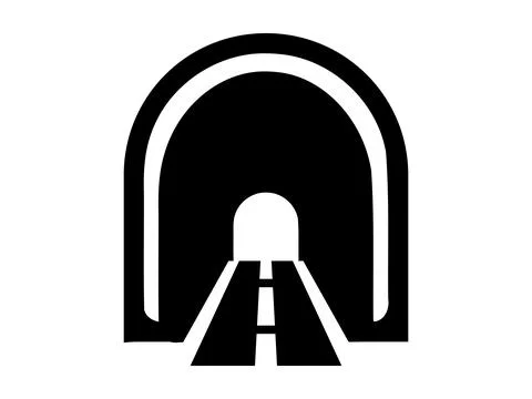 Tunnel Asphalt Road Icon Vector Illustration Design Stock Illustration