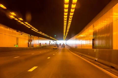 Tunnel on the autobahn. Stock Photos