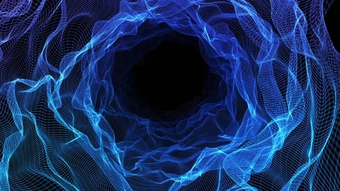 Tunnel with blue wave mesh Video stock 146770347