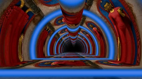 Tunnel of the Buddha Stock Footage 8662182