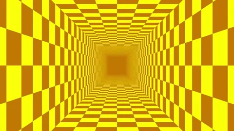 Tunnel checkerboard pattern orange Video stock 198861362