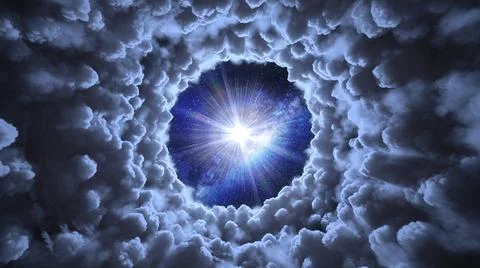 Tunnel in the clouds Stock Illustration