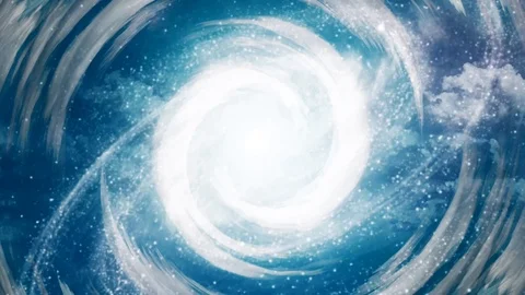 Tunnel in clouds leads to the galaxy Stock Footage 125578476