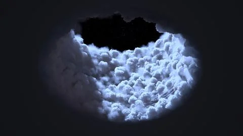 Tunnel in the clouds at night 库存插图