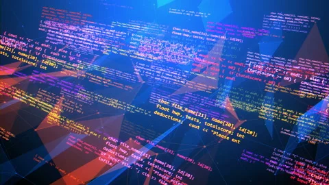 Tunnel Code Program with Straight Texts Stock Footage 88023058