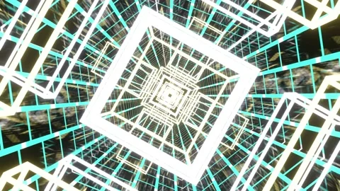 Tunnel Colored Squares 4K Stock Footage 153816010