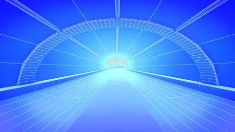 Tunnel. Concept future city skyline. Futuristic business vision concept. 3d 스톡 일러스트