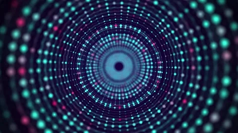 Tunnel consisting of points. Infinite background Concept data in cyberspace Vídeo Stock 272609279