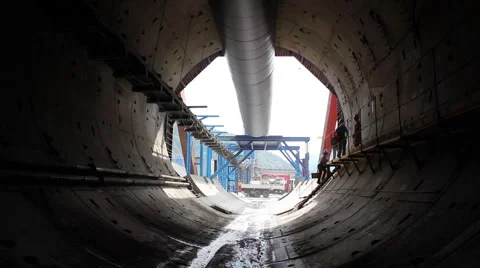Tunnel construction 010 Stock Footage 1091679