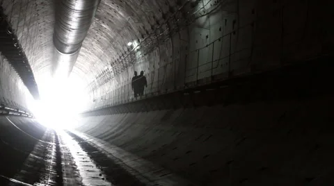 Tunnel construction  Stock Footage 1091677