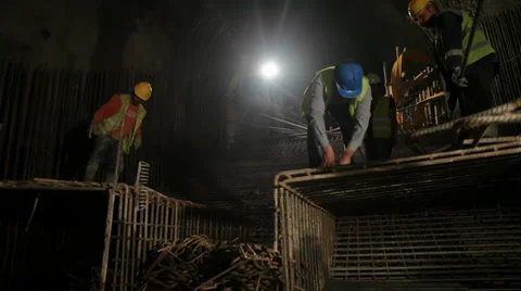 Tunnel Construction Stock Footage 34989916
