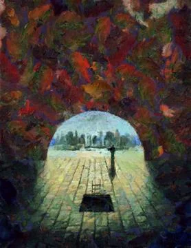 Tunnel to the daylight Stock Illustration