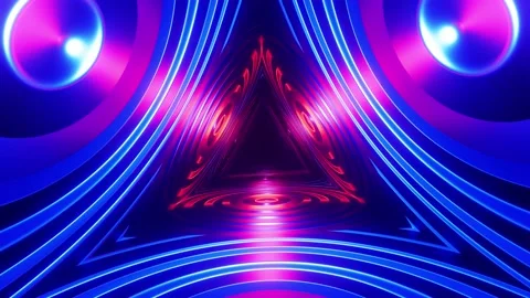Tunnel Disco Triangle Vj Loop 4K Stock Footage 158005844