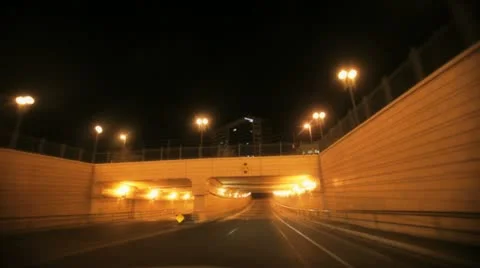 Tunnel drive thru Stock Footage