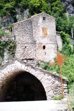 A tunnel entry in the mountain Stock Photos