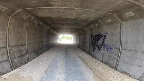 Into the tunnel, exit the tunnel Stock Footage 125064755