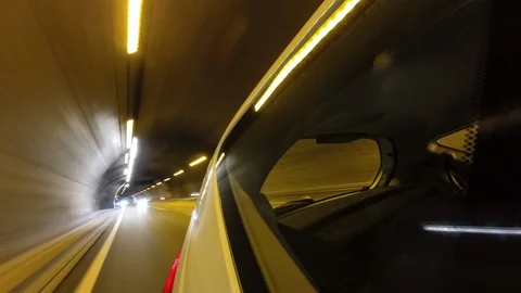 Tunnel fast moving car Vídeo Stock 121300946