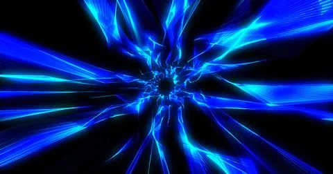 A tunnel flying at the speed of light from multi-colored blue and white mov.. 스톡 일러스트