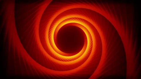 Tunnel in the form of an orange vortex. Looped animation 動画素材 199472615