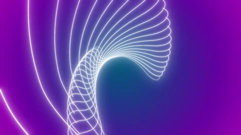 Tunnel in the form of twisting curved lines on a magenta background 1 Stock Footage 284486869
