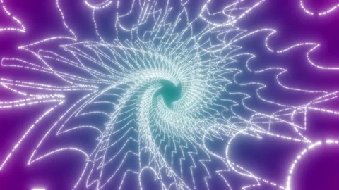 Tunnel in the form of twisting curved lines on a magenta background Stock Footage 284486991