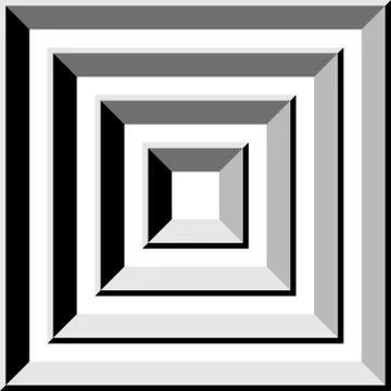 Tunnel gray square, abstract shape, vector illustration Stock Illustration
