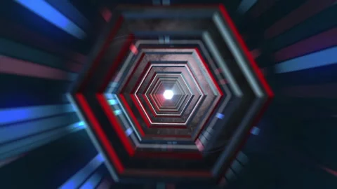 The tunnel has a hexagonal shape Stock Footage 177268727