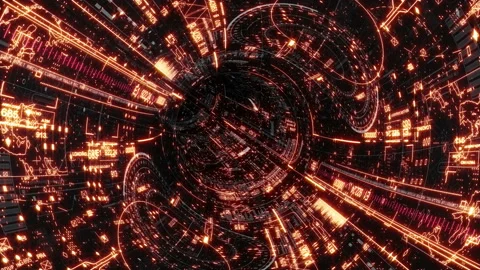 Tunnel HUD seamless looping. Stock Footage 124741725