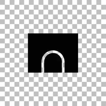 Tunnel icon flat Stock Illustration